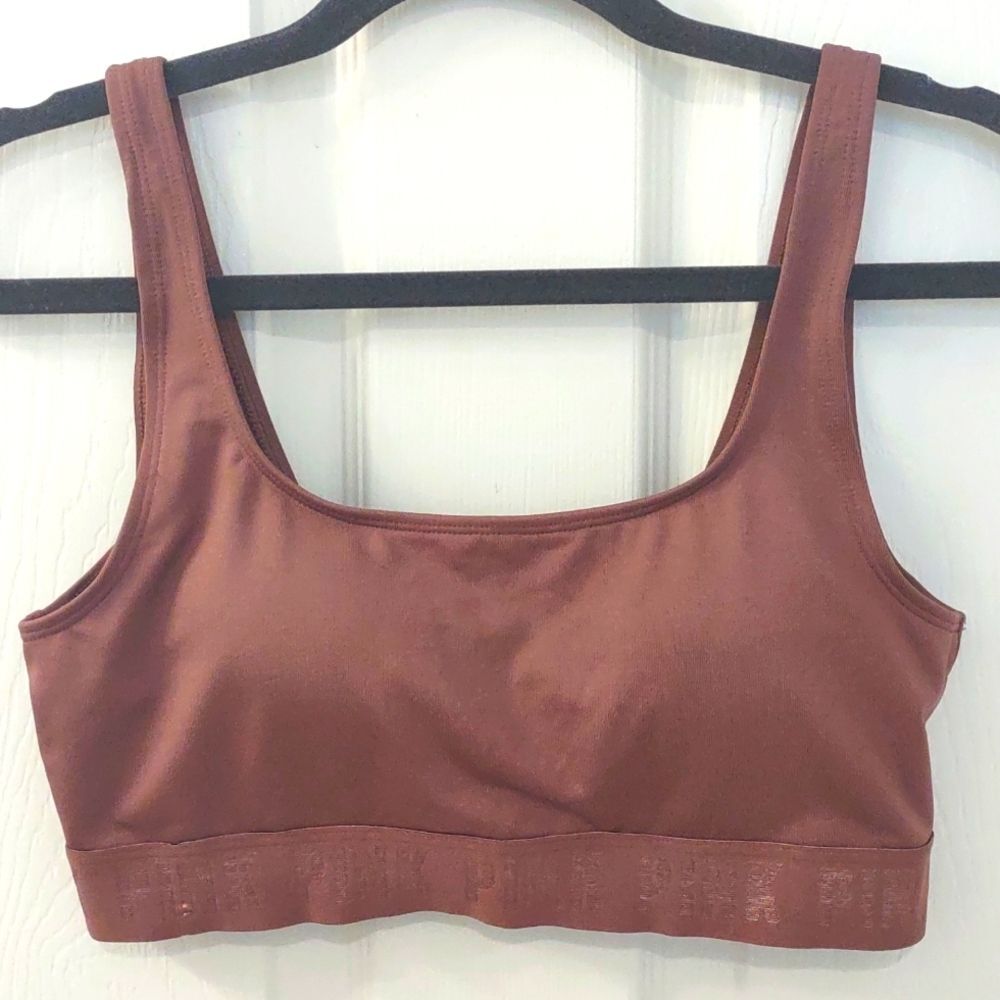 PINK Ultimate Unlined Lilac Purple Sports Bra Bikini Top Hybrid Size M